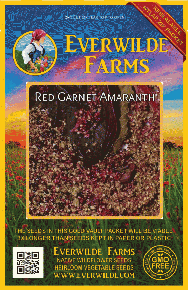 Everwilde Farms Mylar Seed Packet 1 Lb Red Garnet Amaranth Herb Seeds 