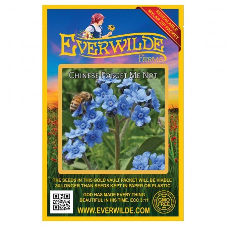 Chinese Forget Me Not Wildflower Seeds - Bulk 1 Ounce Packet - Over 5,500  Open Pollinated Seeds - Blue Cynoglossum amabile