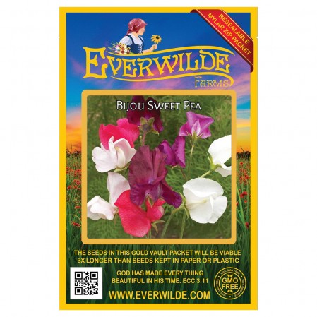 Bijou Mix Sweet Pea Flower, 25 Heirloom Flower Seeds per Packet, Botanical Name Lathyrus Odoratus, Isla's Garden Seeds