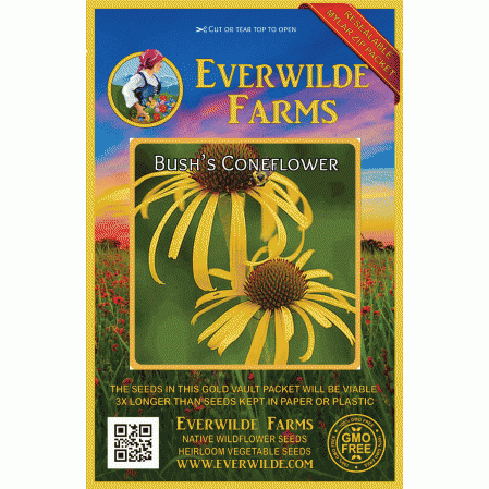 Everwilde Farms Mylar Seed Packet 150 Bush's Coneflower Wildflower Seeds